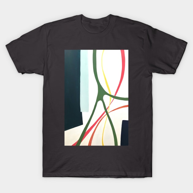 Ribbons of Color Modern Abstract Painting T-Shirt by InalterataArt